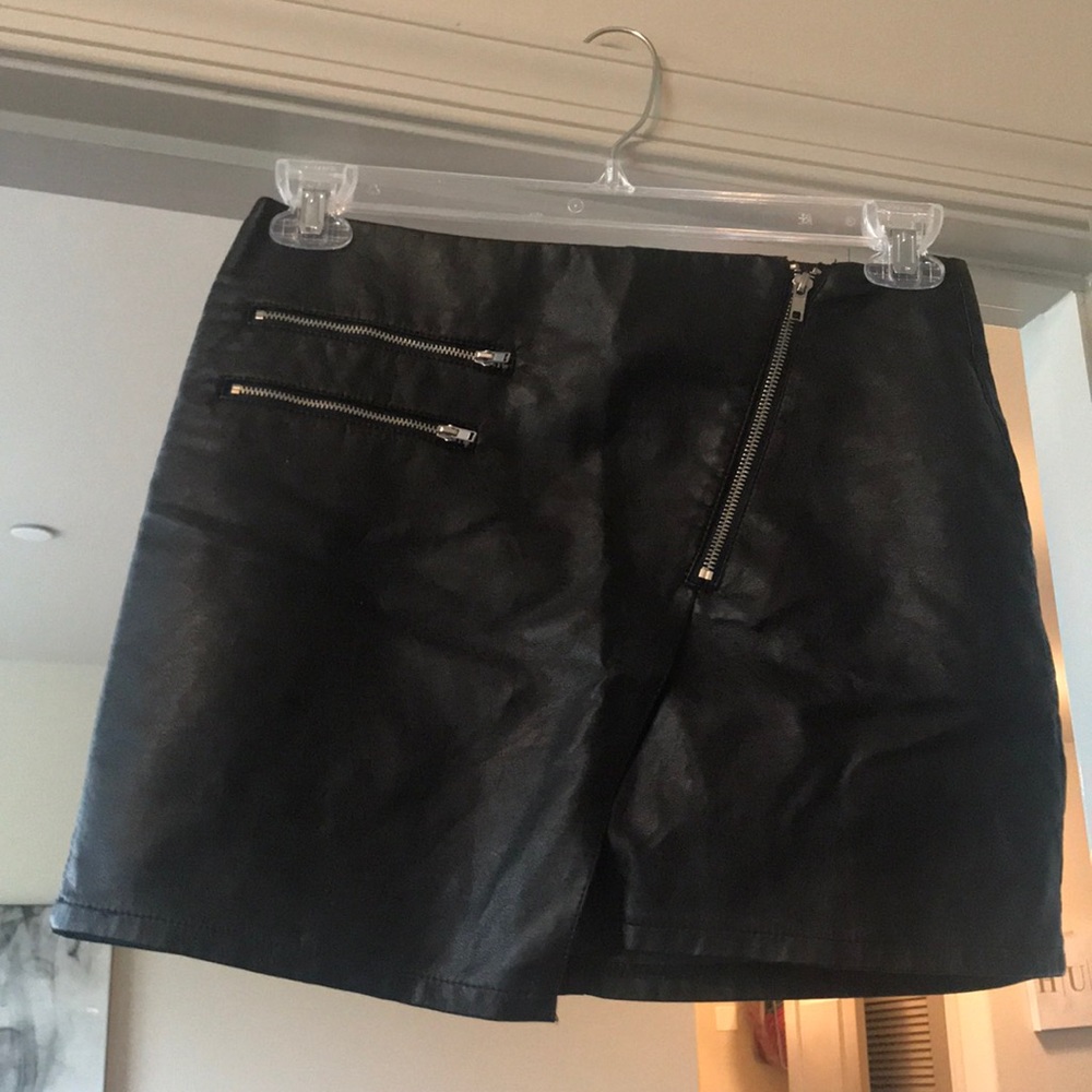 Black faux Leather Skirt